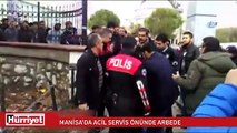 Acil servis önündeki gerginliğe polis müdahale etti