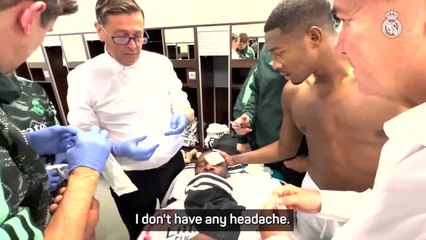 Antonio Rudiger comforted by David Alaba after horrific head injury