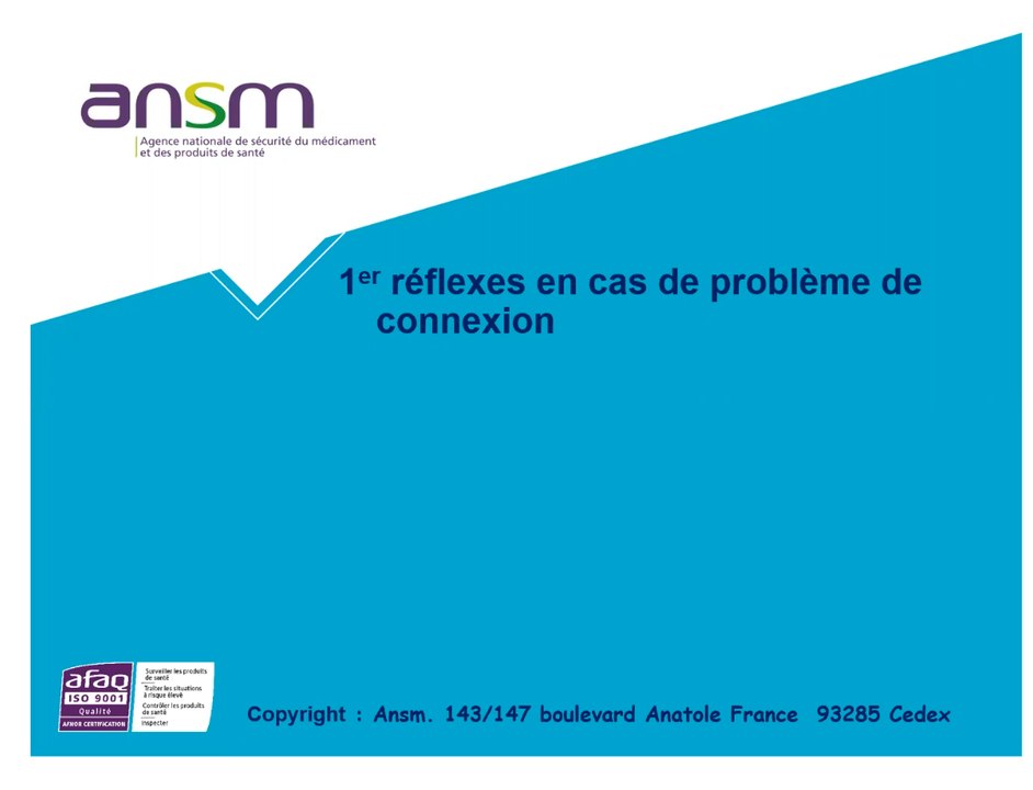 1er réflexes en cas de problème de connexion à l'application e-FIT