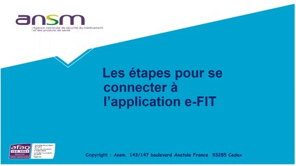 Comment se connecter à l'application e-FIT