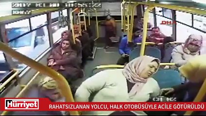 Rahatsızlanan kadın yolcu, halk otobüsüyle acile götürüldü