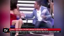 Sunucu canlı yayında oyuncunun elbisesini açtı