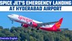 Spice Jet makes emergency landing at Hyderabad airport after smoke in cabin | Oneindia news * news