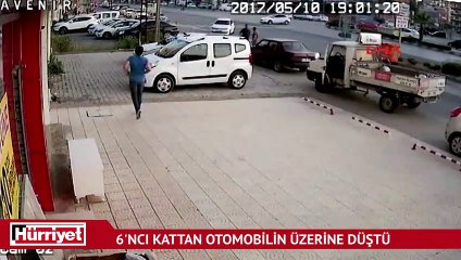 6'ncı kattan otomobilin üzerine düşüp ağır yaralandı
