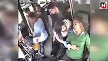 Otobüste rahatsızlanan şoför hastaneye kaldırıldı