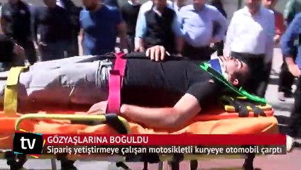 Çarptığı adamın başında 'hüngür hüngür' ağladı