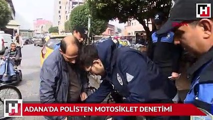 Adana'da polisten motosiklet denetimi