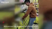 Market raflarındaki sütü içip video çekti