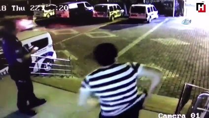 Karakol önündeki sıcak çatışma kameralara yansıdı