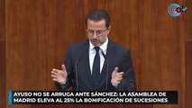 Ayuso no se arruga ante Sánchez la Asamblea de Madrid eleva al 25% la bonificación de Sucesiones