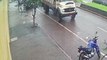 Câmera registra momento em que mulher é atropelada por caminhão na Av. Carlos Gomes