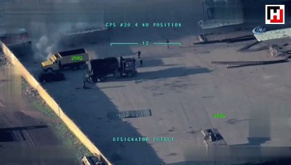 Teröristler Afrin şehir merkezinde araçları yakıyor