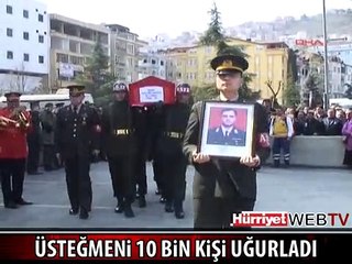 ŞEHİT ÜSTEĞMENİ 10 BİN KİŞİ SON YOLCULUĞUNA UĞURLADI