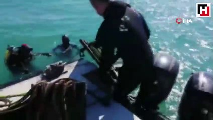 Deniz polisleri eğitim dalışı sırasında trol kapıları ve ağlar ele geçirdi