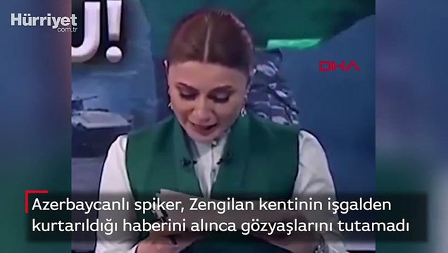 Azerbaycanlı spiker, Zengilan'ın kurtuluş haberini verirken gözyaşlarına boğuldu