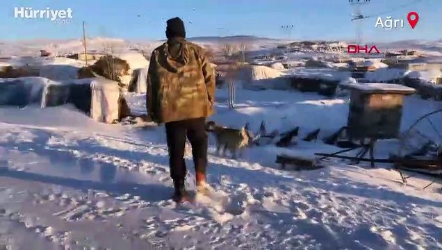 Son dakika haberler... Ağrı Taşlıçay ilçesinde her yer dondu!