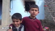 Doğubayazıt' ta evleri yanan çocukların ailesine yardım eli uzandı