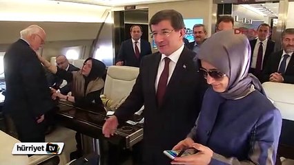 Davutoğlu uçakta Musul Başkonsolosu ile görüştü