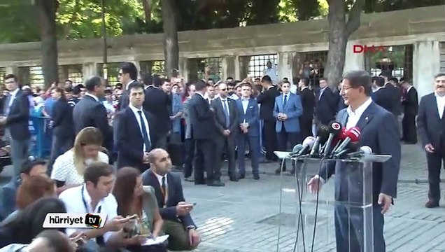 Davutoğlu'ndan Bayram Namazı sonrası koalisyon açıklaması