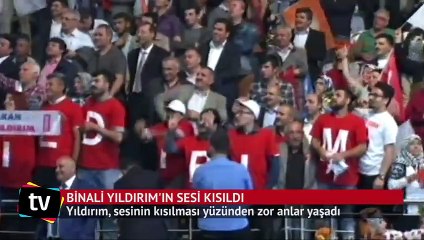 Binali Yıldırım'ın konuşurken sesi kısıldı
