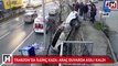 Trabzon'da ilginç kaza: Araç duvarda asılı kaldı
