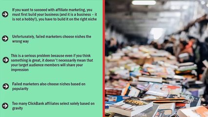 Lecture #1 Your Clickbank Success Depends on the Niche you choose