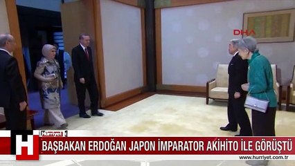 BAŞBAKAN ERDOĞAN VE EŞİNİ JAPON İMPARATOR AKİHİTO BÖYLE KARŞILADI