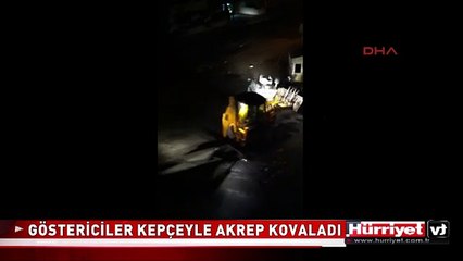 GÖSTERİCİLER KEPÇEYLE AKREP KOVALADI