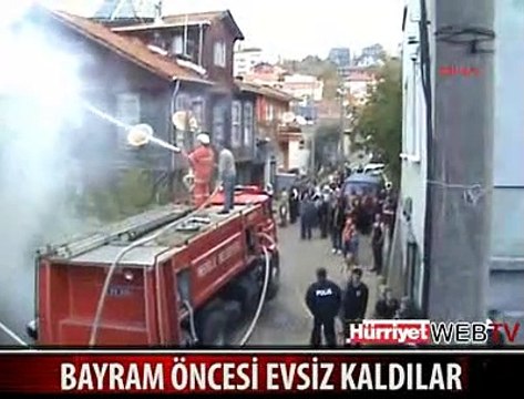 EVLERİNİN YANIŞINI BÖYLE İZLEDİLER