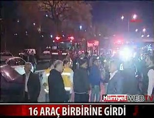 İSTANBUL'DA 16 ARAÇ BİRBİRİNE GİRDİ