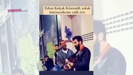 Erkan Kolçak Köstendil sokak müzisyenlerine eşlik etti! Sesiyle kendisine hayran bıraktı