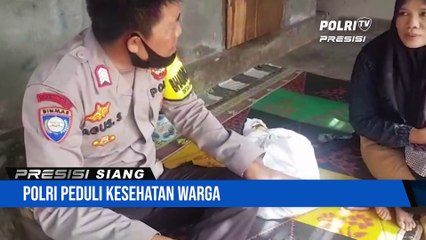 Giat Bhabinkamtibmas Pengecekan kondisi kesehatan dan penyerahan bantuan serta himbauan