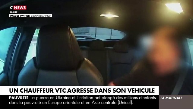 Lille - Regardez les images choc d'un chauffeur de VTC qui a été très violemment agressé dans sa voiture et hurlant pour demander de l'aide : Elle veut me tuer !