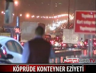 ŞİDDETLİ FIRTINA KONTEYNERİ UÇURDU