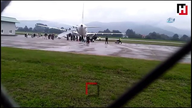 Zonguldak'ta uçak pistten çıktı