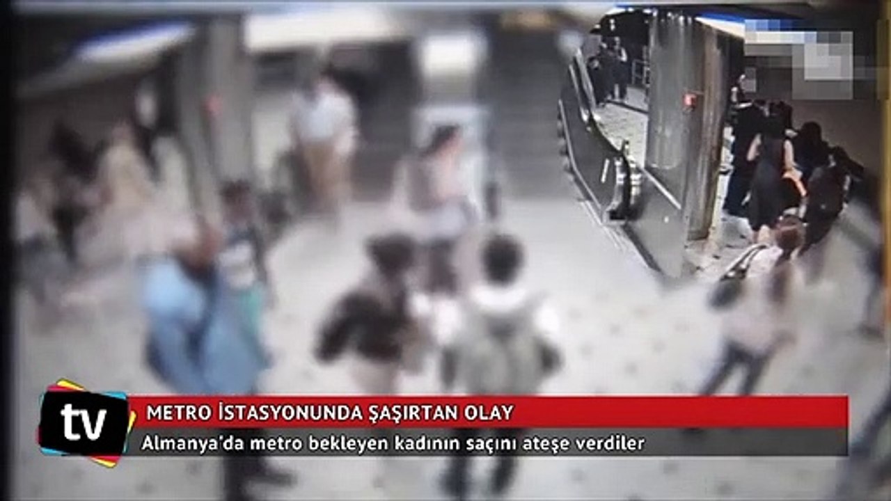 Almanya'da metro bekleyen kadının saçını ateşe verdiler