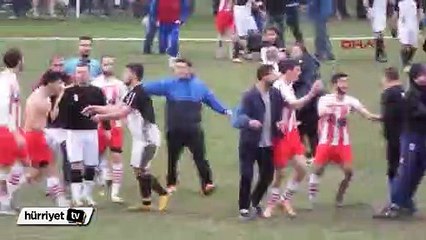 Uzatmalarda gol olunca saha karıştı