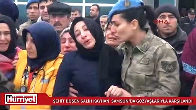 Şehit uzman çavuş Salih Kayhan memleketinde gözyaşlarıyla karşılandı