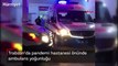 Trabzon'da pandemi hastanesi önünde ambulans yoğunluğu
