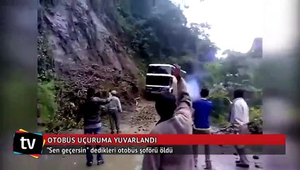 Otobüs, uçuruma böyle yuvarlandı!