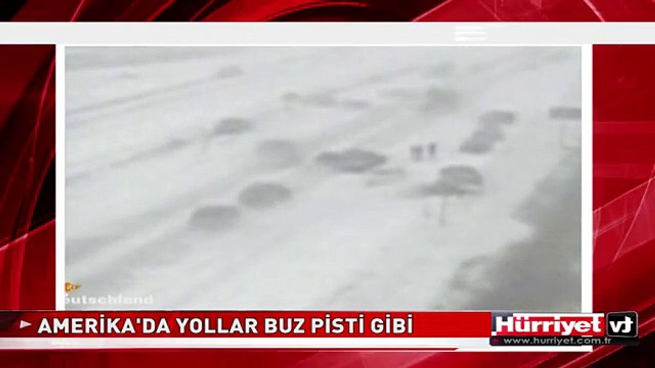 AMERİKA'DA DA YOLLAR BUZ PİSTİNE DÖNDÜ
