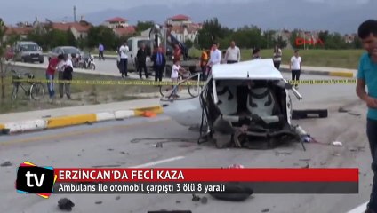 Erzincan'da trafik kazası: 3 ölü, 8 yaralı