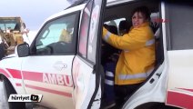 Hamile kadını taşıyan ambulans kaza yaptı