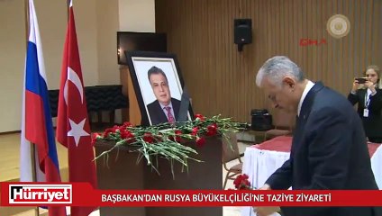 Başbakan’dan Rusya Büyükelçiliği’ne taziye ziyareti