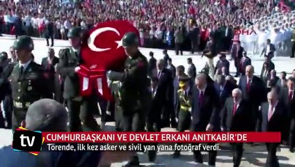 Cumhurbaşkanı Erdoğan ve devlet erkanı Anıtkabir'de