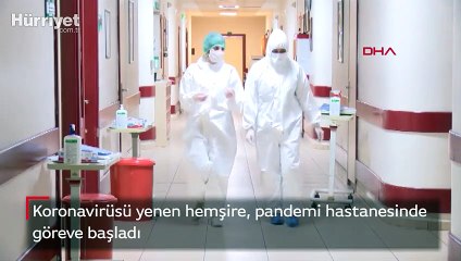 Koronavirüsü yenen Kardelen hemşire, aynı bölümde iş başı yaptı