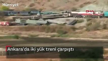Ankara'da iki yük treni çarpıştı