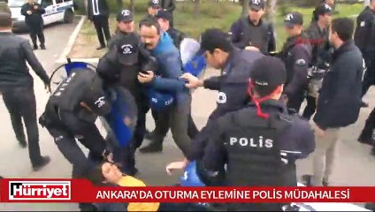 Ankara'daki oturma eylemine polis müdahalesi