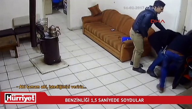 Benzinliği 1.5 dakikada soyan gaspçıları güvenlik kamerası ele verdi