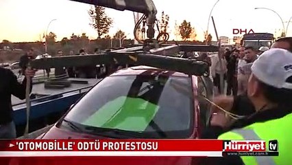 'OTOMOBİLLE' ODTÜ PROTESTOSU
